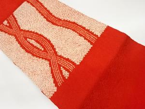 絞りよろけ縞に鹿の子模様名古屋帯